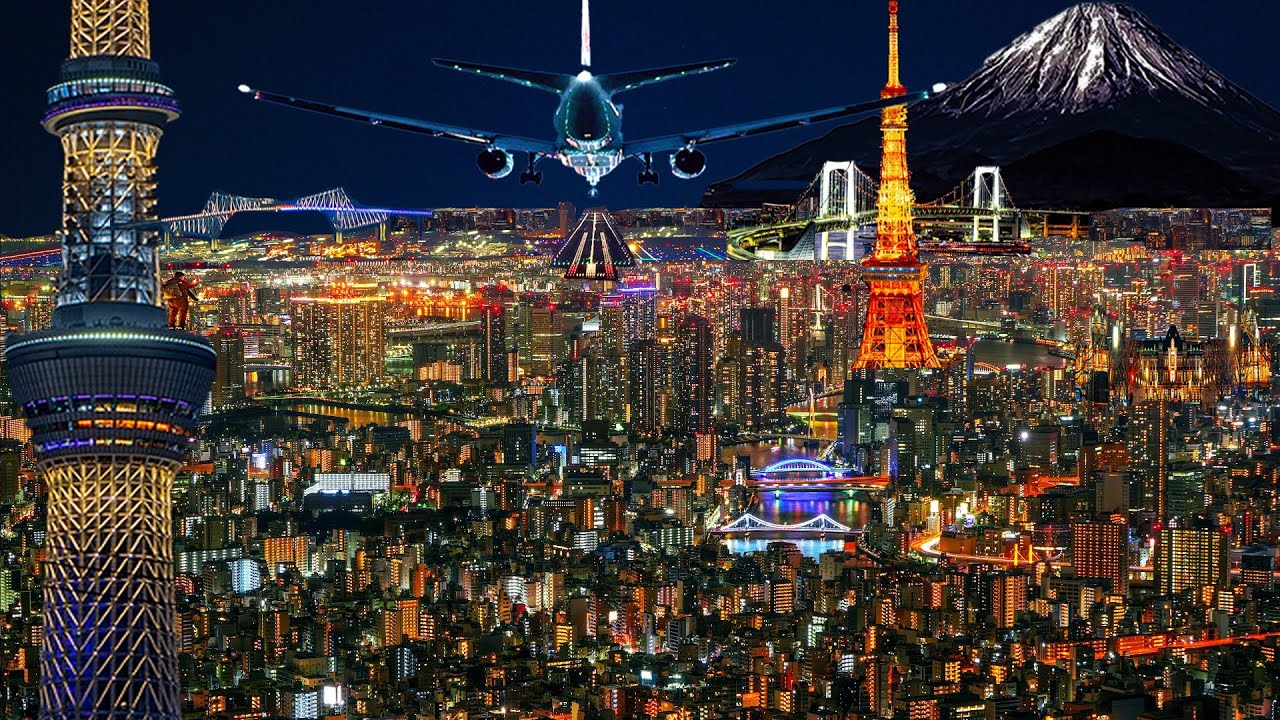 Лучший ночной вид на Токио с высоты в 4K 🌃