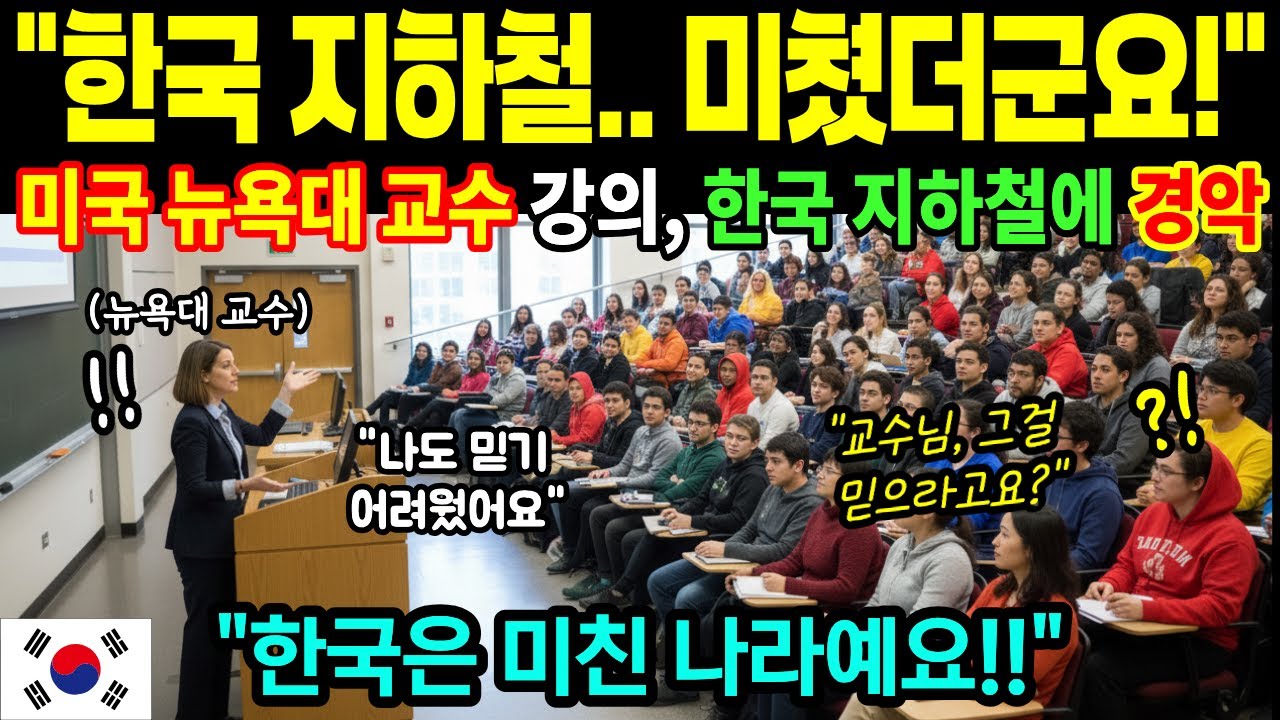 [해외감동사연] 한국 지하철 미친 거 아닙니까? 뉴욕대 교수가 뉴욕 지하철을 살리려 한국 지하철 타보고 경악! 한국만 달랐던 이유!