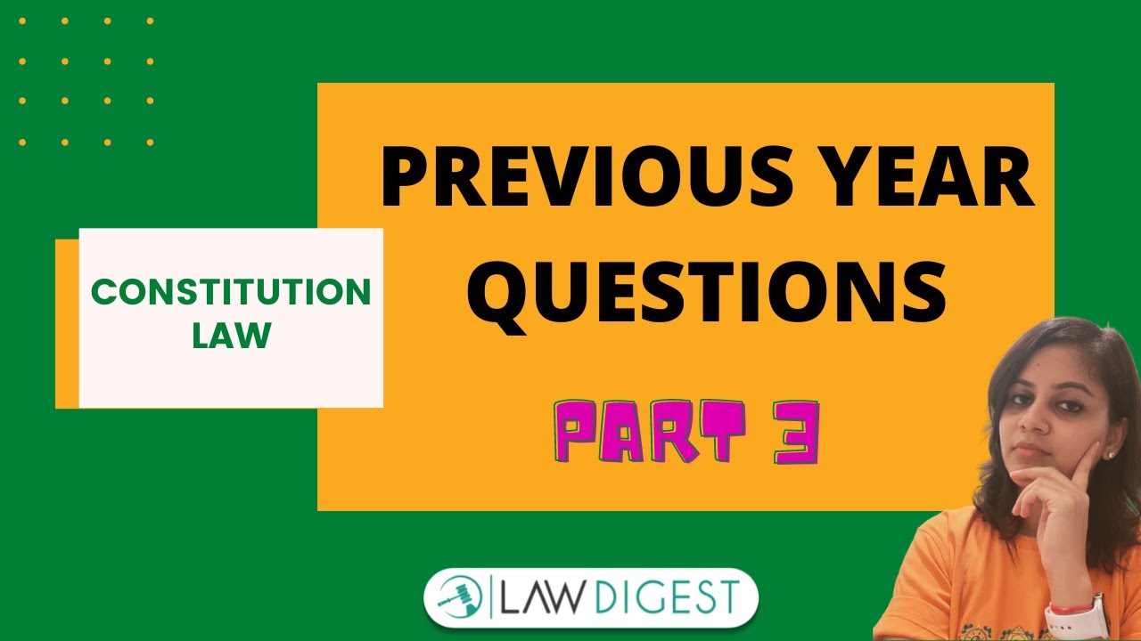 Previous Year Questions on Constitution Law P3| DU LLB, BHU LLB, PU LLB, MHCET Law
