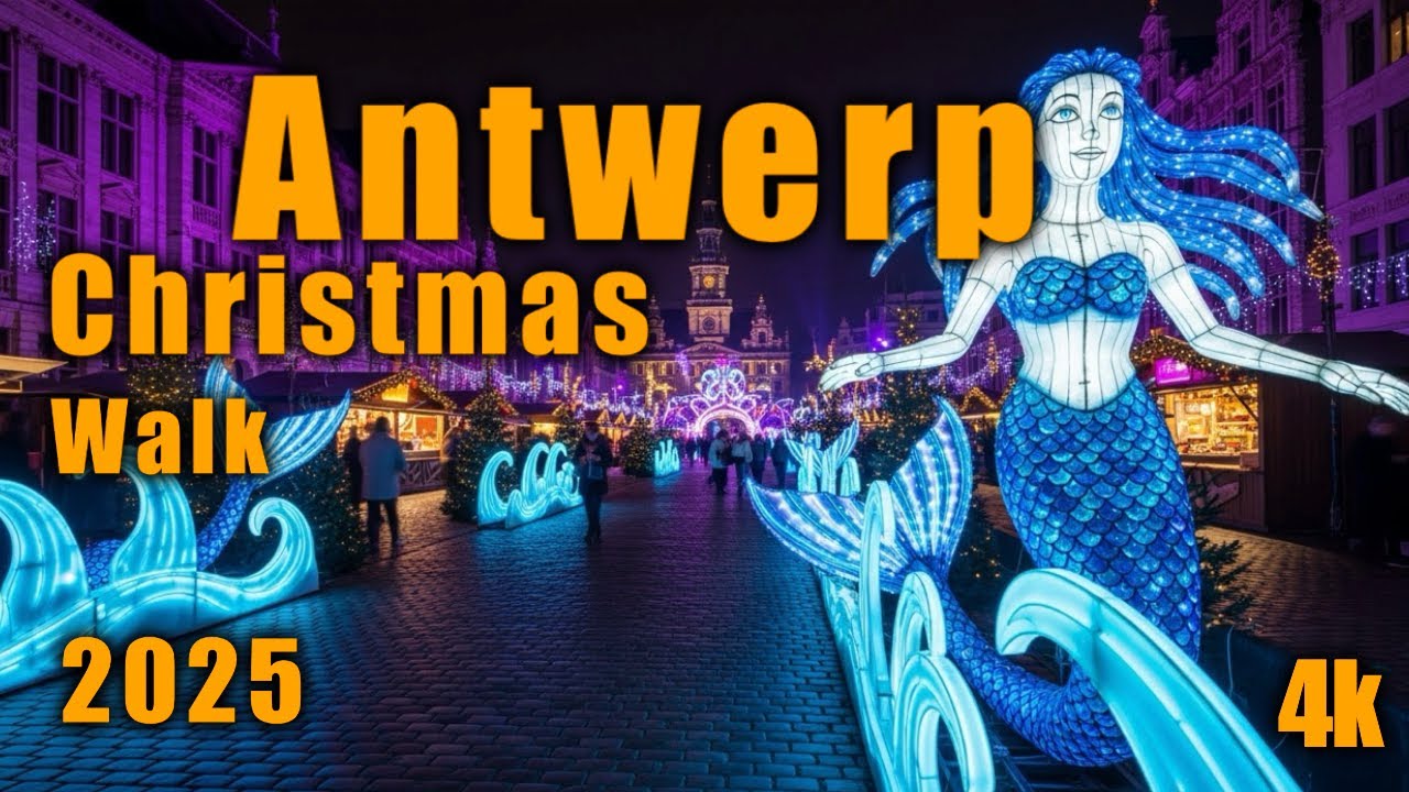 Antwerp Christmas Market Walk 🎄 | Belgium Winter Travel, Shopping & Chocolate Tour 🇧🇪