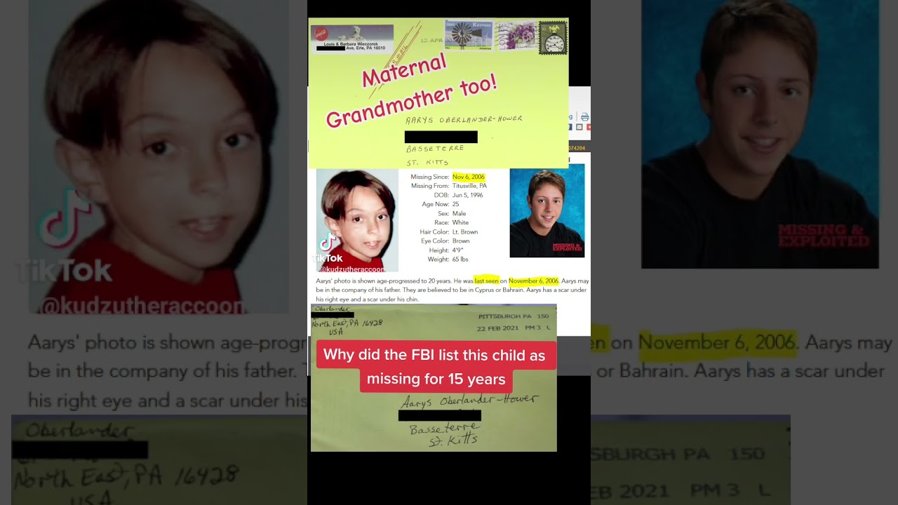 FBI knew where child was, but listed him as missing for 15 years.