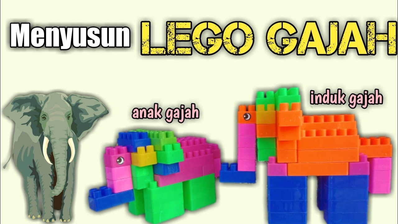 Menyusun Lego Cara Membuat Gajah Dari Lego || How to make Elephant from a Lego