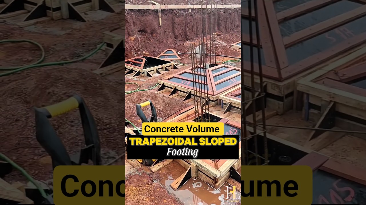 Trapezoidal Footing Concrete Quantity Calculation | concrete Volume | 