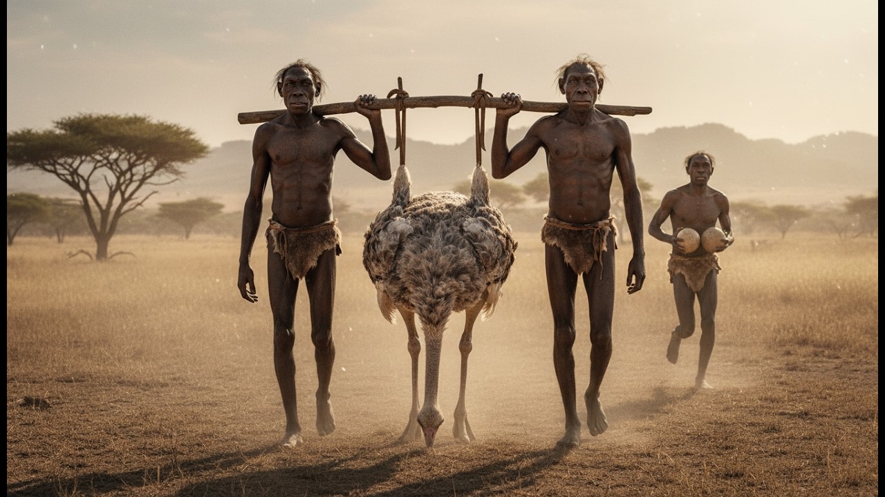 Life Million Years Ago | Giant Ostrich and the Hunt of Homo Habilis: Brain Evolution