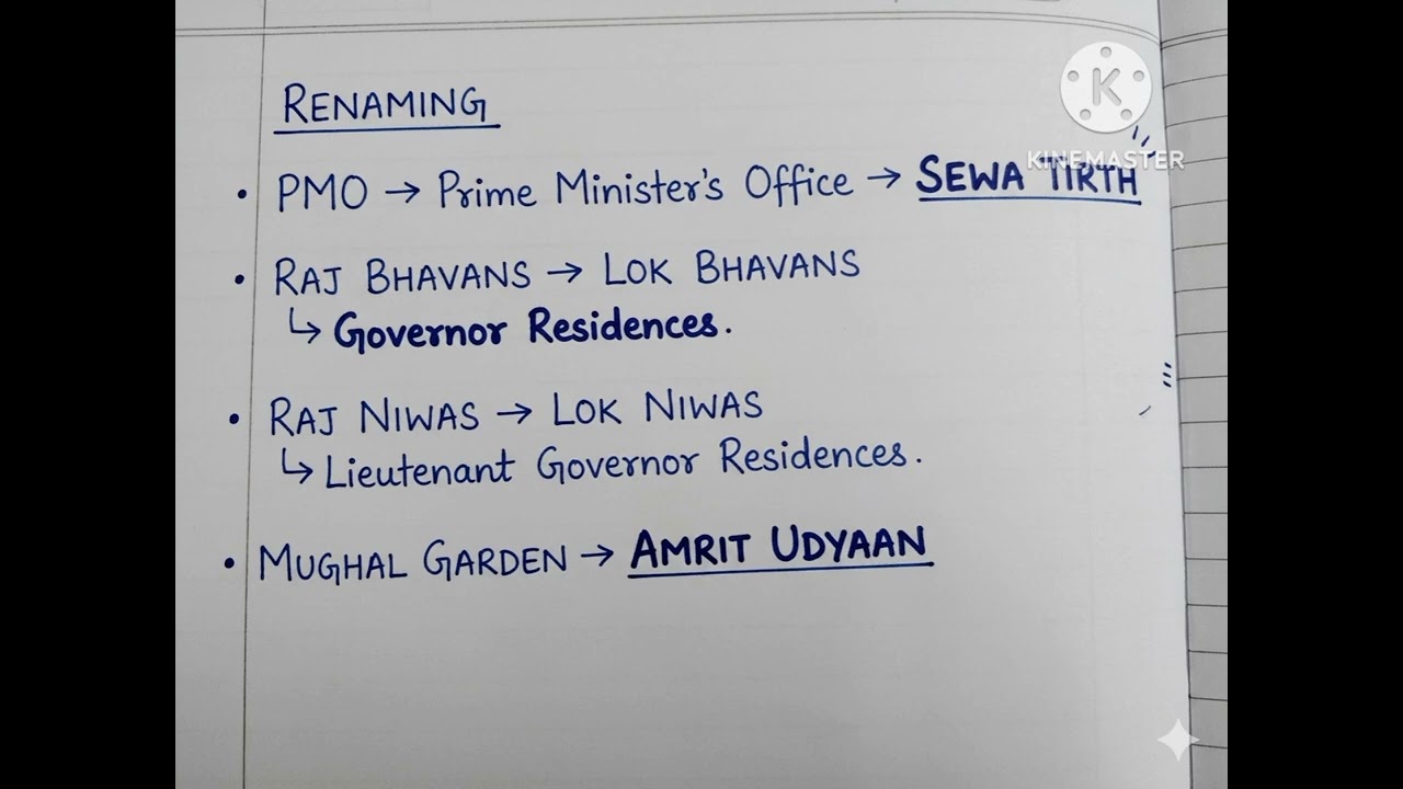 Renaming certain residence..