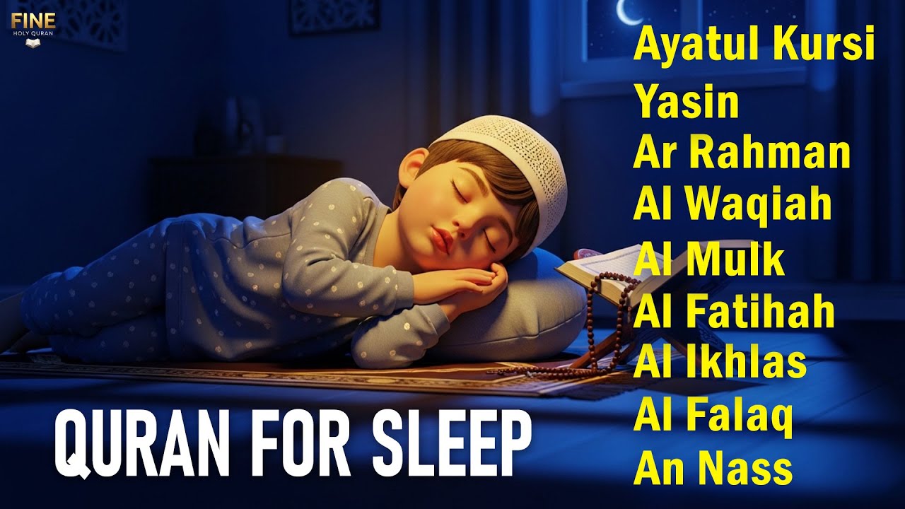 Quran For Sleep Beautiful Tilawat To Relax The Soul | Ayat Al-kursi-Yasin-Ar-Rahman | Mulk | An Nass