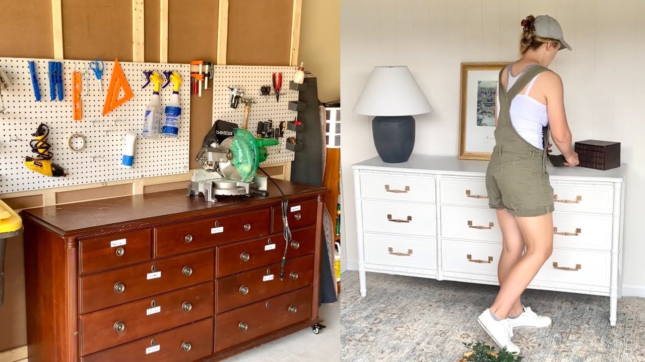 Workbench Build That DOUBLES as a Furniture Flipping Staging Wall!