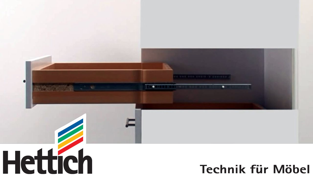Funktionsweise und Ma&szlig;e von Kugelteilausz&uuml;gen mit 27 mm Nut, Hettich f&uuml;r Heimwerker