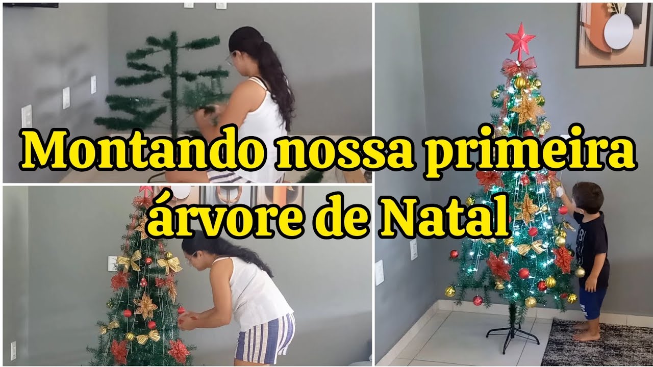 Como montei nossa árvore de Natal grande gastando pouco/ ficou linda realizada um sonho de criança 😭