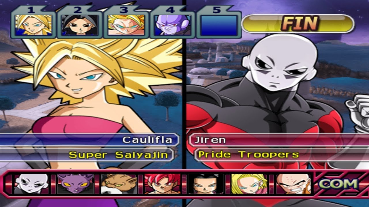 Dragon Ball Z Budokai Tenkaichi 3 -  Caulifla ,SSJ ,SSJ2 All Transformations  Vs Dyspo,Toppo ,Jiren,