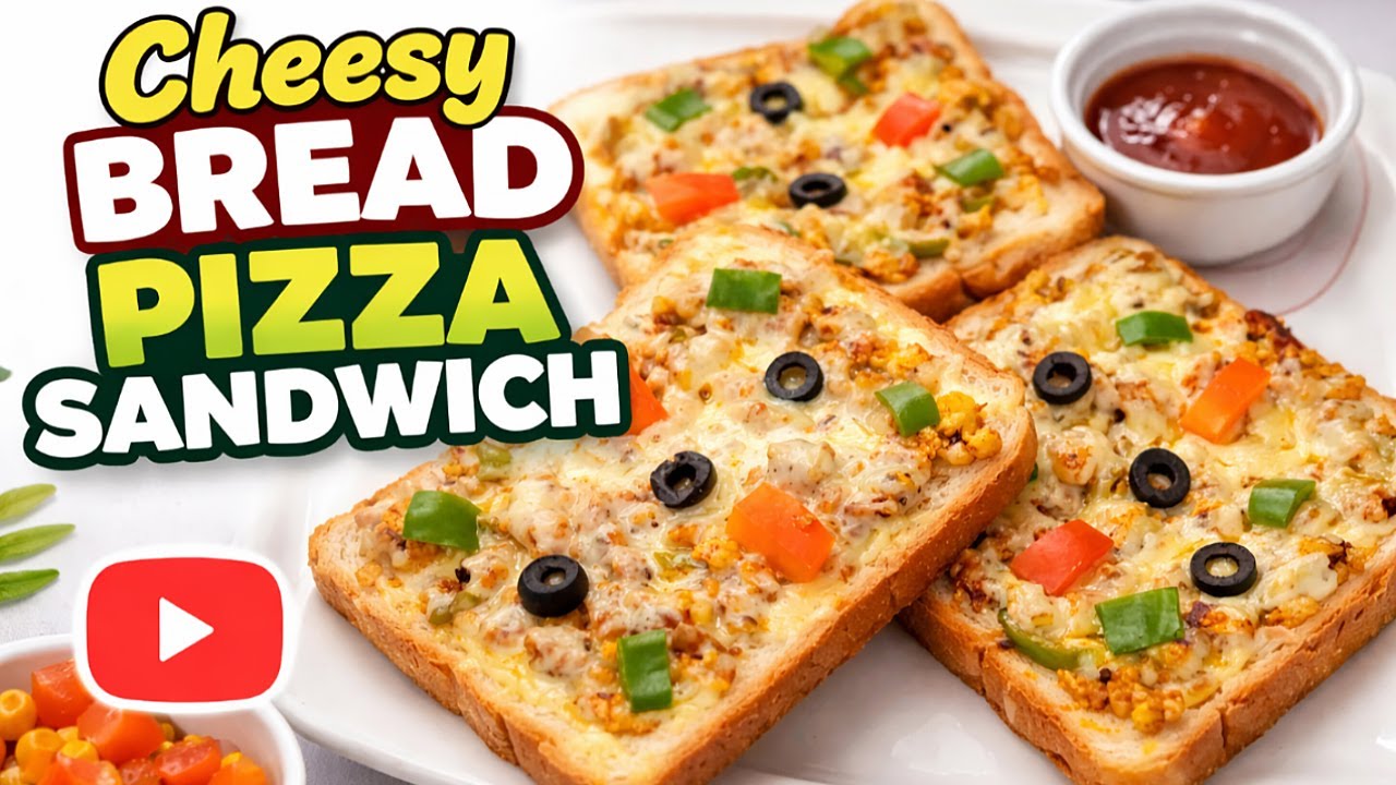 Cheesy Bread Pizza Sandwich | Street Style Pizza Sandwich at Home | Pizza Sandwich | Bread Pizza