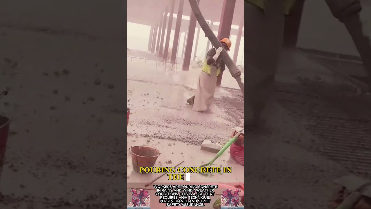 Pouring concrete in the rain || Construction challenges