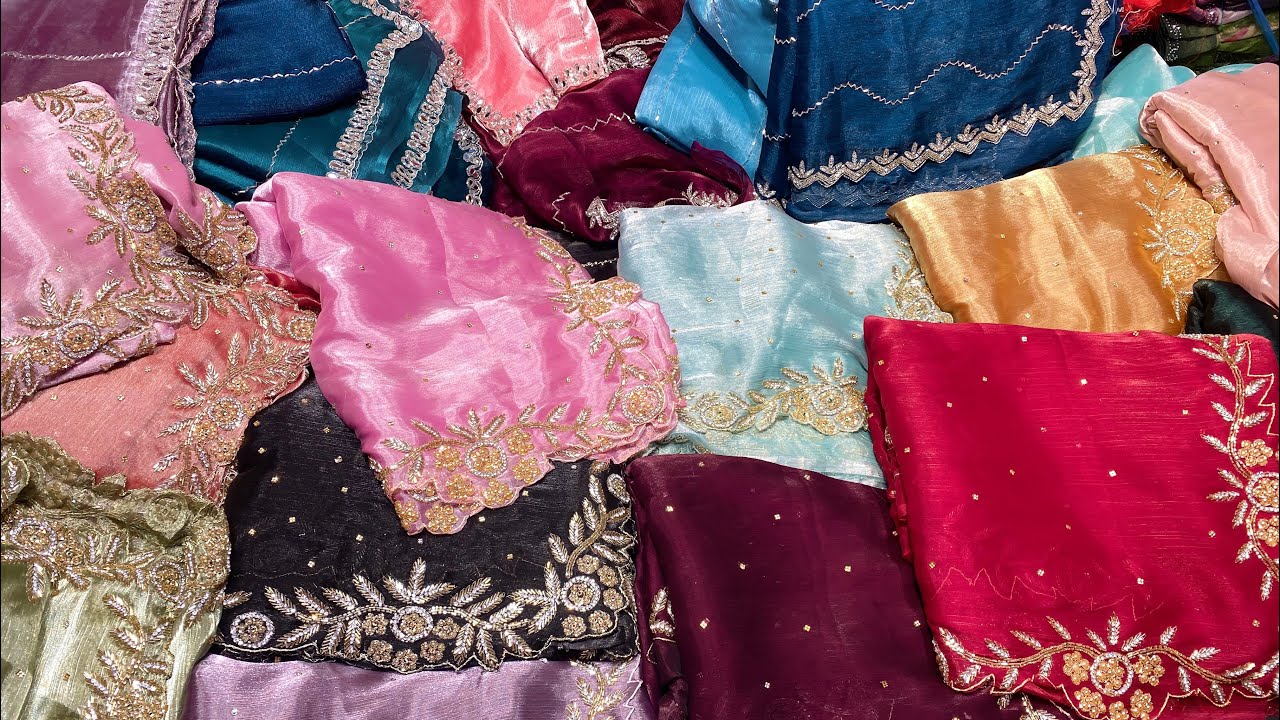 Zimmy Choo HandWork साड़ी आर्डर करे घर बैठे! डिज़ाइनर साड़ी सस्ते रेट पर Om Textile