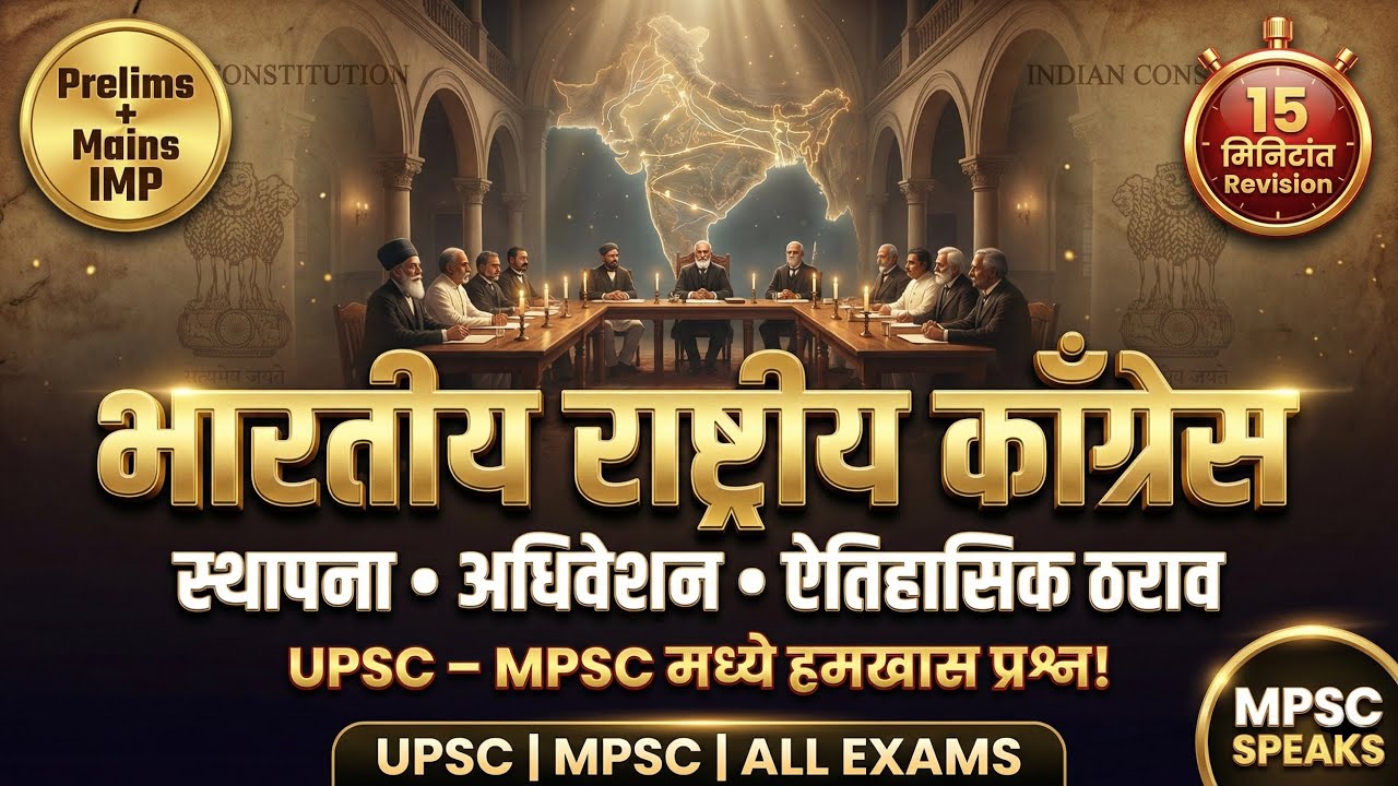 भारतीय राष्ट्रीय काँग्रेस | स्थापना, पहिले अधिवेशन व ठराव | INC #mpsc #upsc #history #inc 
