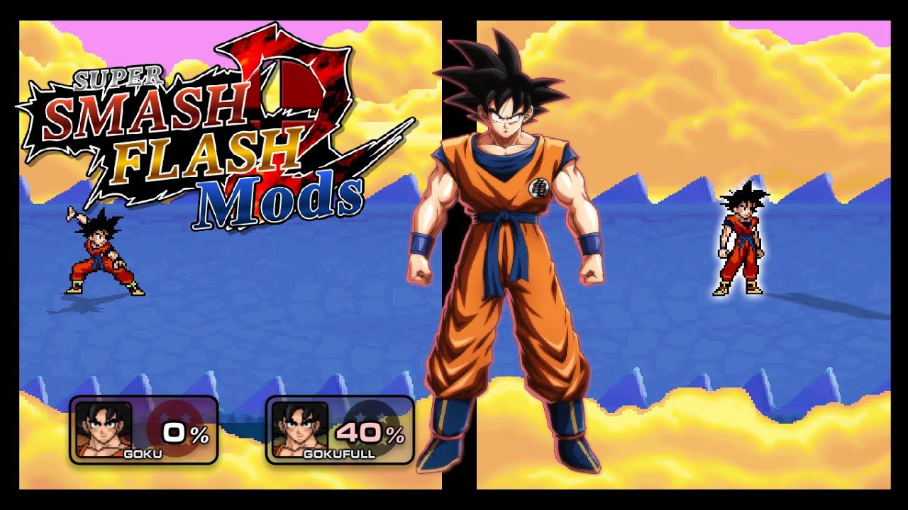 SSF2 MODS: Base Form Son Goku v2 + Transformation W.I.P