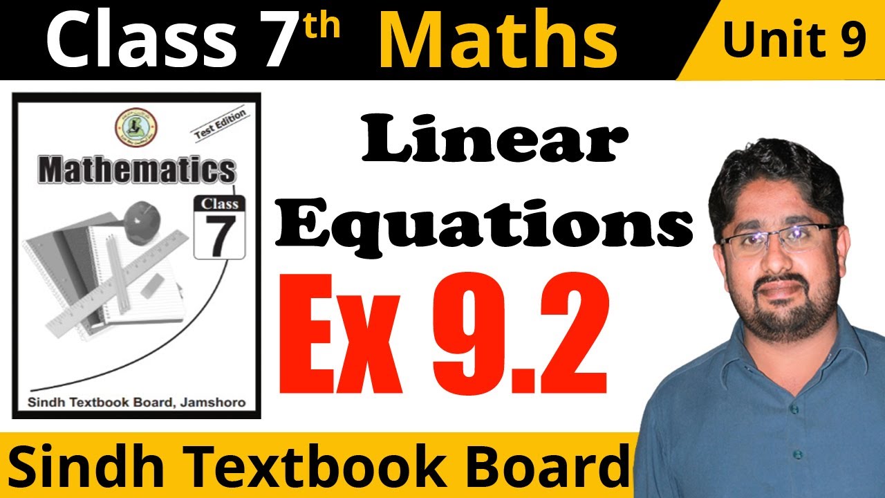 🔴 Unit 9 Exercise 9.2 Class 7 Maths Sindh Textbook Board