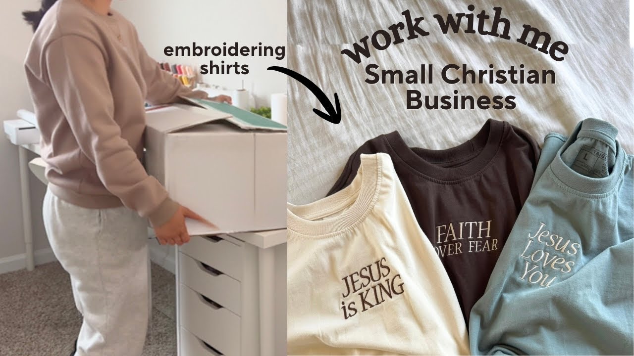 Embroidery Shirts Process | Work with me Vlog, Small Christian Business #embroideryprocess