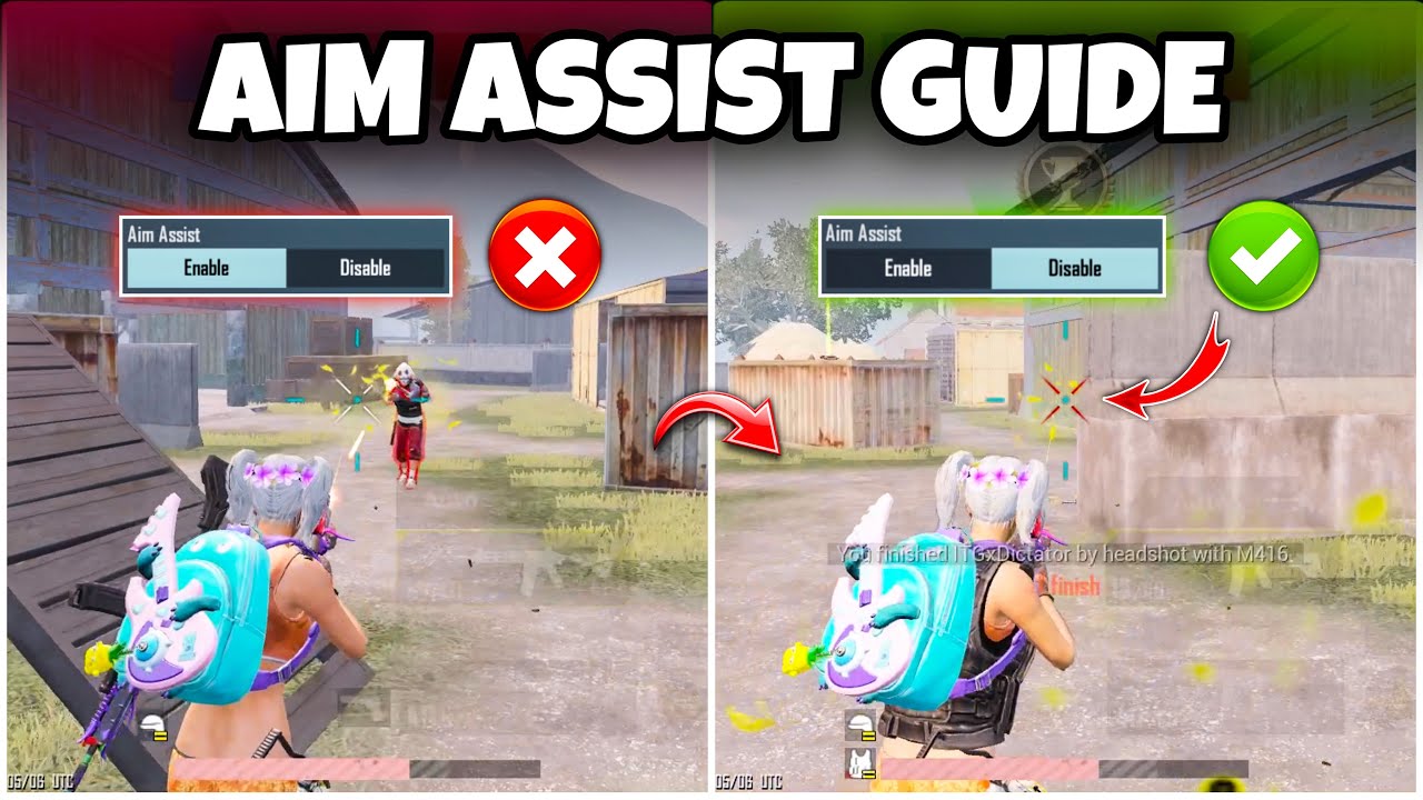 AIM ASSIST OF VS AIM ASSIST ON GUIDE TO GET MORE HEADSHOTS IN CLOSE RANGE🔥TIPS & TRICKS IN BGMI