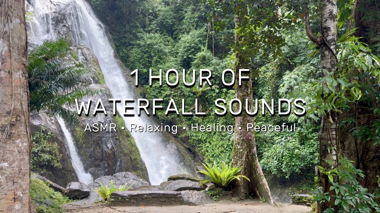 🌿 1 Hour of Waterfall Sounds | Nature’s Powerful Calm | ASMR • Relaxing • Peaceful • Healing