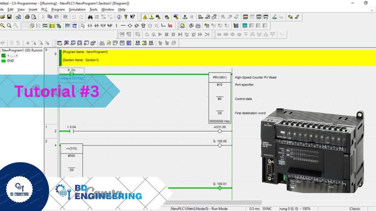 Omron CX Programmer High Speed Counter Tutorial-CP1E