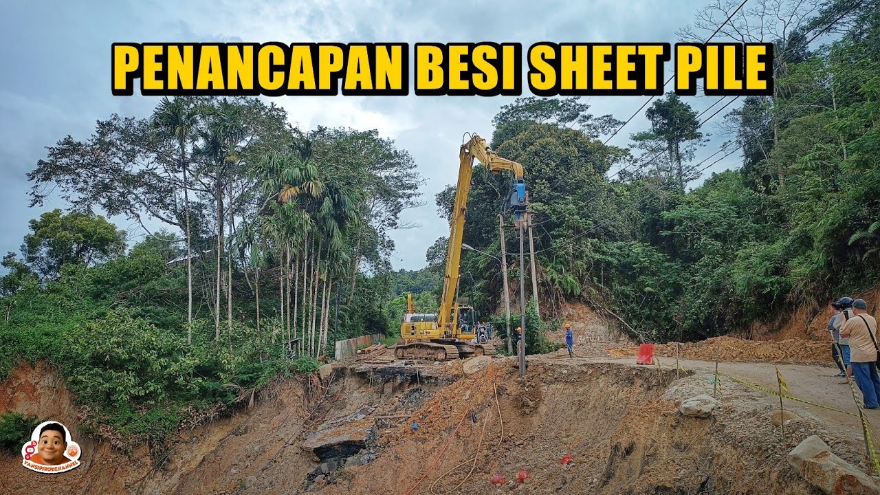 Hari ini‼️penancapan besi sheet pile di jalur batu jomba