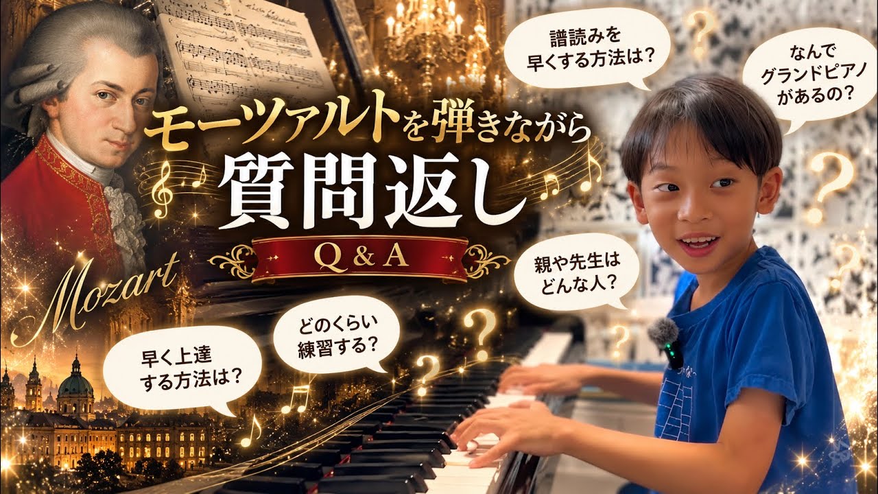 3万人登録ありがとう✨7歳がモーツァルトK280を譜読みして質問にも答えていく！ピアノの森