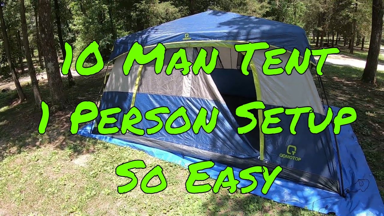 Qomotop 10 person Tent Setup and Review