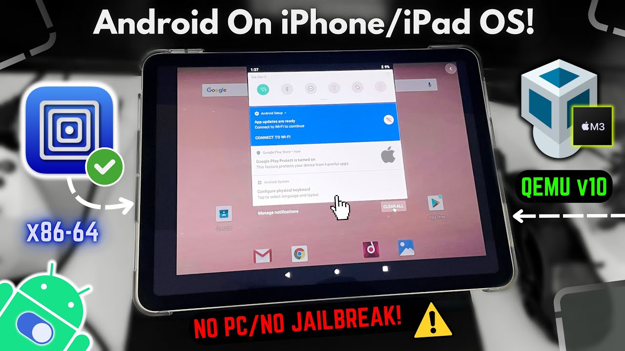 Установите ОС Android на ЛЮБОЙ iPhone или iPad - эмулятор UTM SE QEMU!