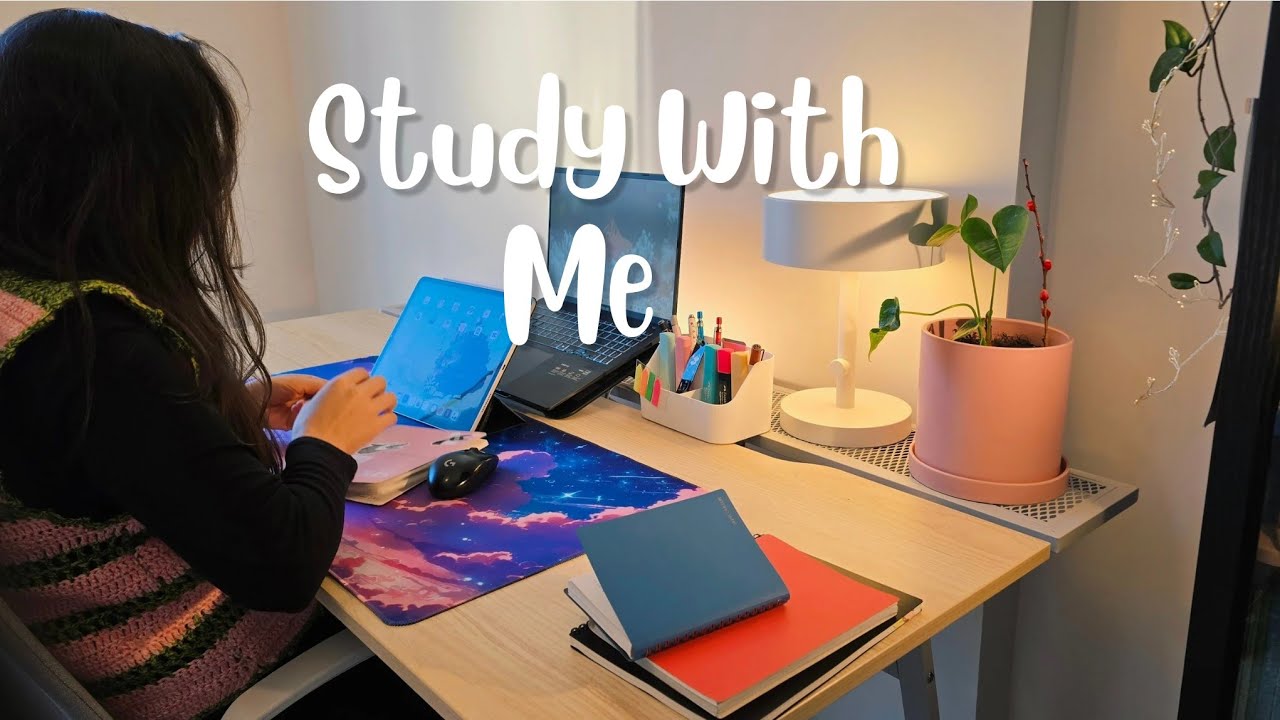 45/5 Pomodoro | 1.5 Hours | Study With Me – No Talking | Rain Ambience