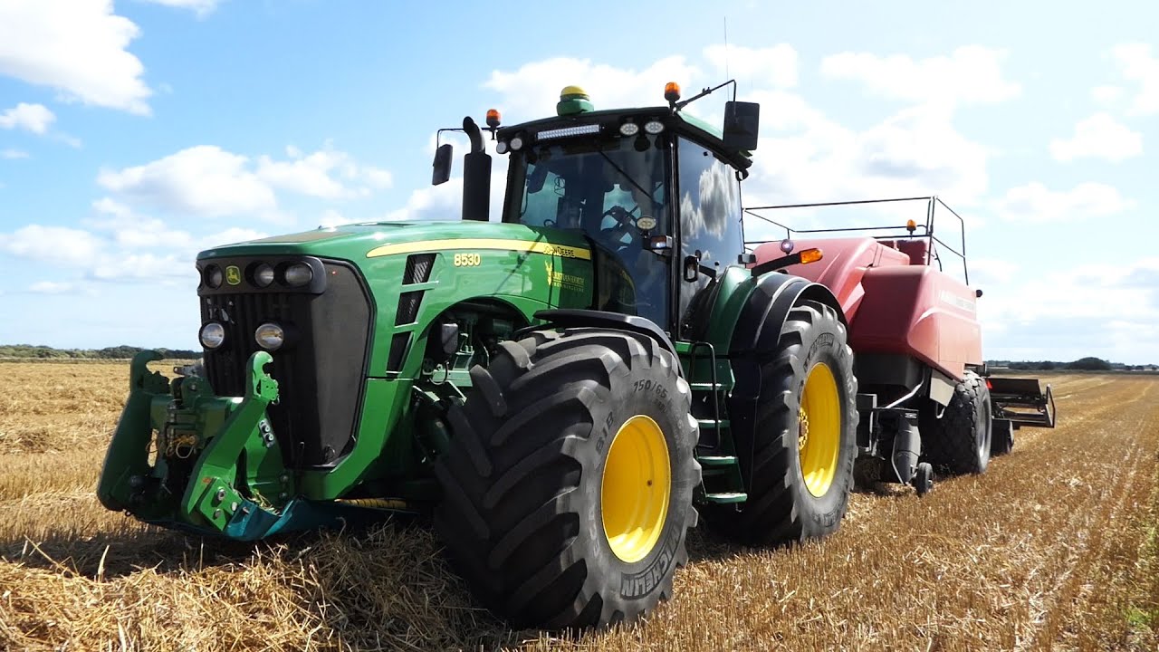 John Deere 8530 baling w/ Massey Ferguson 2190 baler | Pure Sound | DK Agriculture | Harvest 2021