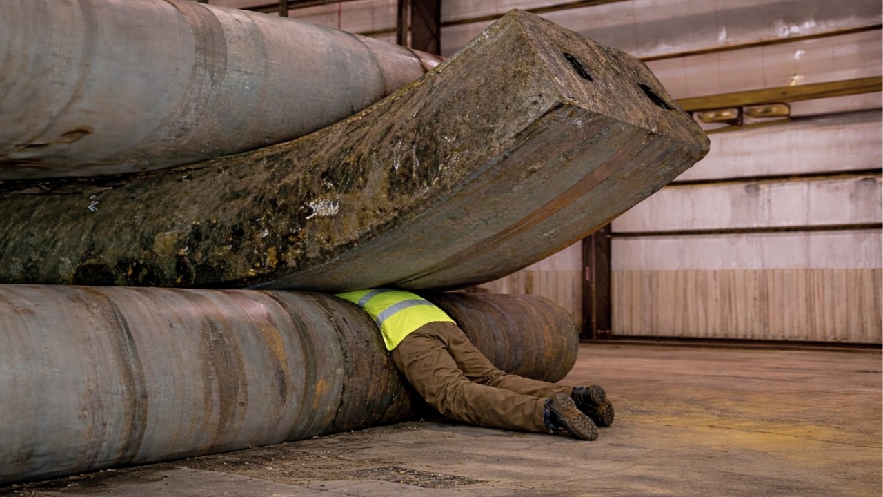 Trapped Between Giant Industrial Rollers... Big Mistake