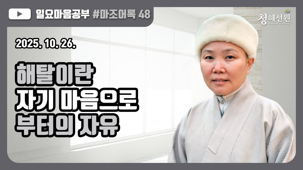2025.10.26. [청혜선원] 일요공부ㅣ마조어록  제48회  제3부 10. 대열반  