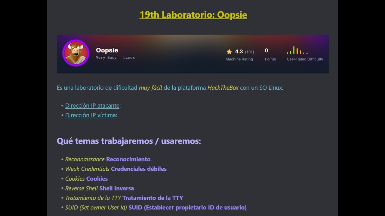 Camino del Pentester: Resolución del laboratorio Oopsie