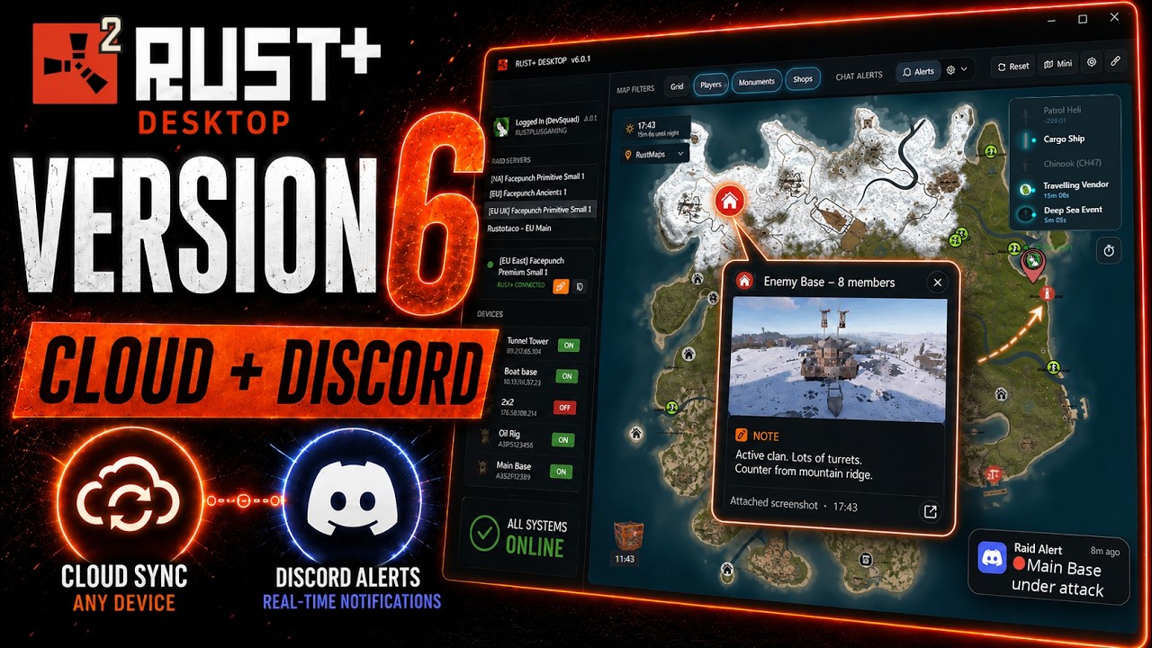Rust+ Desktop v6 | Discord, облако и синхронизация карты