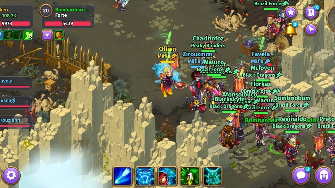 SKYLORE BRASIL 🇧🇷 | GvG Mäfia - Brazil Force - Black Dragons X Lendärios - Lendarios | PvP Insano 💥🔥