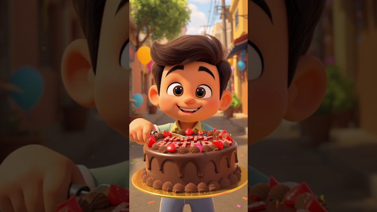 Happy Birthday Song for Kids 🎉 | Cute Animated Cartoon Birthday Party Song | Name Birthday Wishes