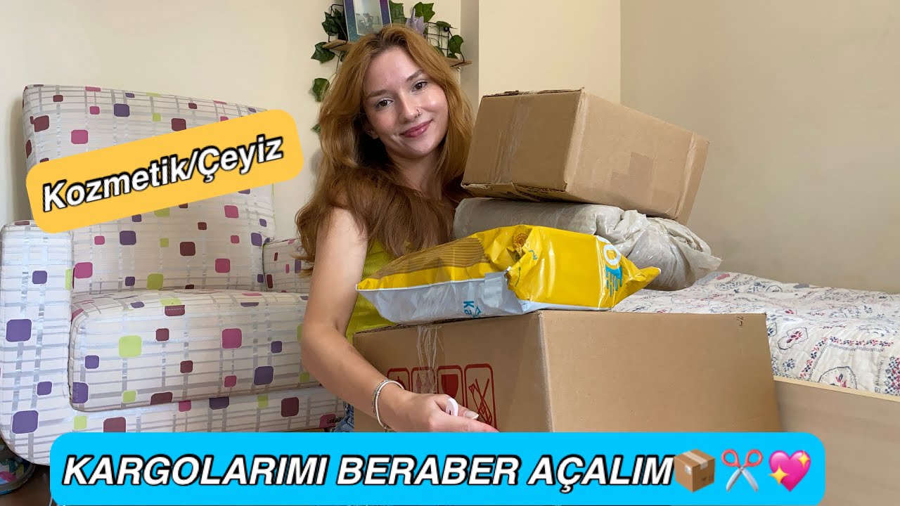 KOZMETİK|ÇEYİZ KARGOLARIMI BERABER AÇALIM📦✂️💖