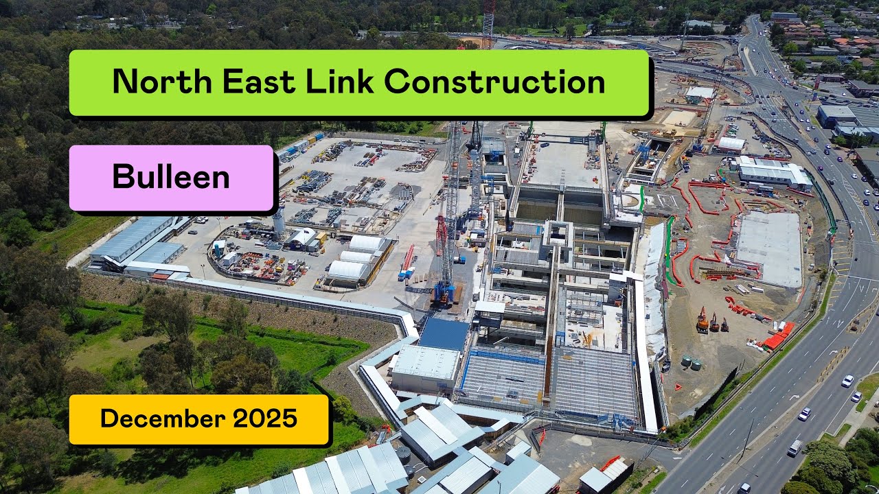 North East Link Construction - Bulleen, Manningham Road (December 2025)