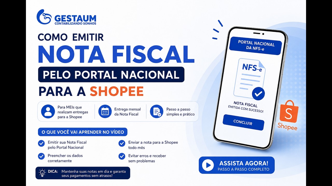 COMO EMITIR NOTA FISCAL PARA A SHOPEE - MEI ENTREGADOR | PORTAL NACIONAL NFS-e