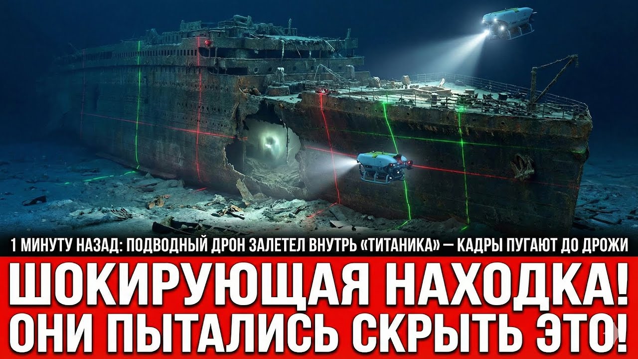 1 МИНУТУ НАЗАД: подводный дрон залетел внутрь «Титаника» — кадры пугают до дрожи