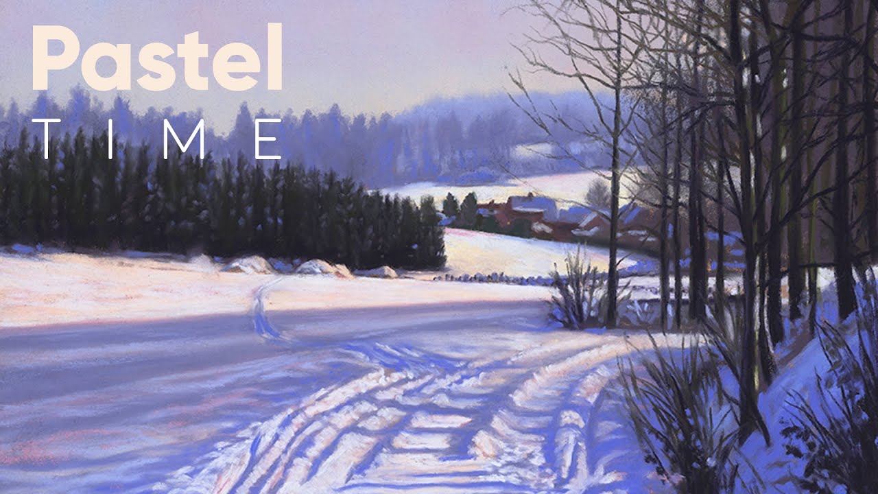 Snowy Lane in Soft Pastel - Timelapse