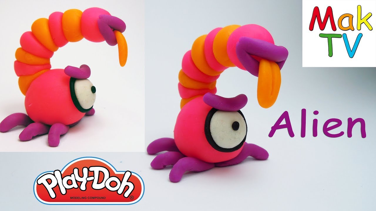 Как слепить пришельца Скорпио из пластилина Плей До. DIY Alien  from plasticine Play Doh.