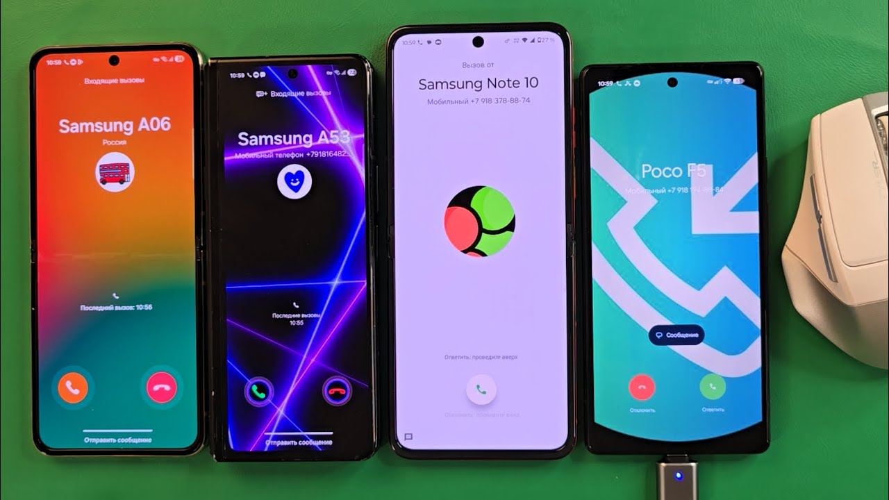 Incoming call Motorolla Razr50U Samsung Galaxy Z Flip 5 Samsung ZFold3 Pixel 6A with mouse control