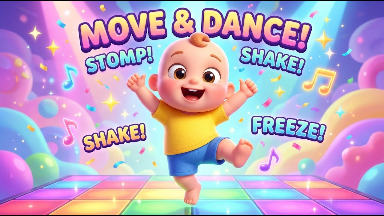 Action Dance Song for Toddlers | Move, Stomp, Shake & Freeze | Fun Kids Movement Song