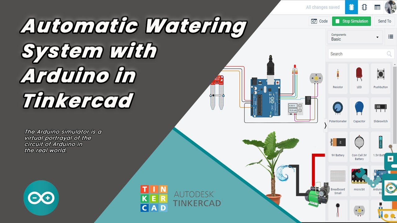 Automatic Watering System with Arduino in Tinkercad