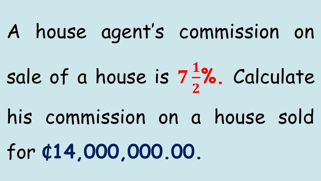 Percentages | Commission | Likely Examination Questions | Maths Center