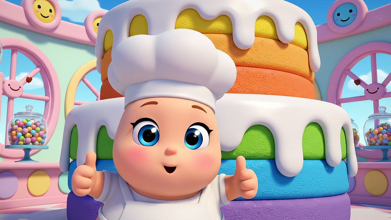 Pat-a-Cake Rainbow Bakery Adventure | Colorful Baking Song & Nursery Rhymes
