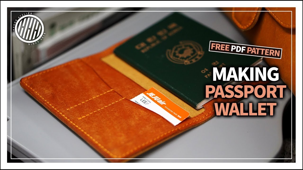 [Leather Craft] Making a Travel Wallet / Free PDF pattern