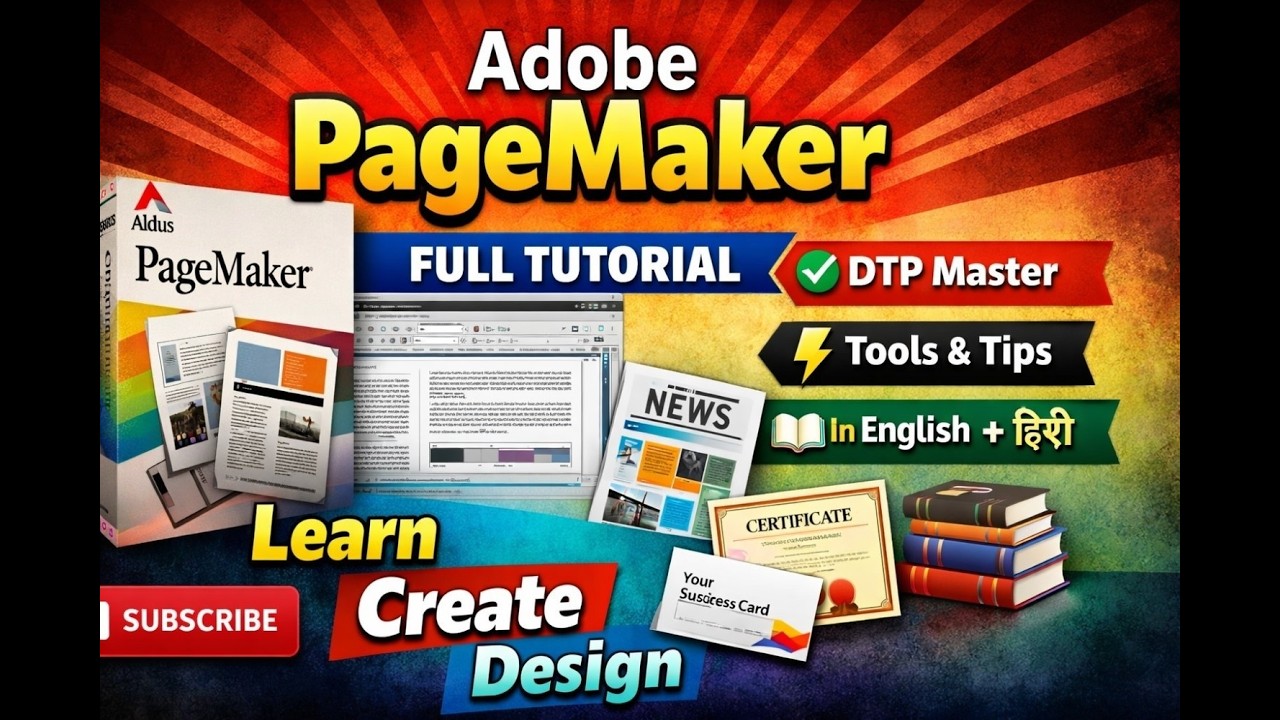 Adobe PageMaker Full Course: Introduction, History, & Features (Hindi/English) | DTP Notes & MCQs
