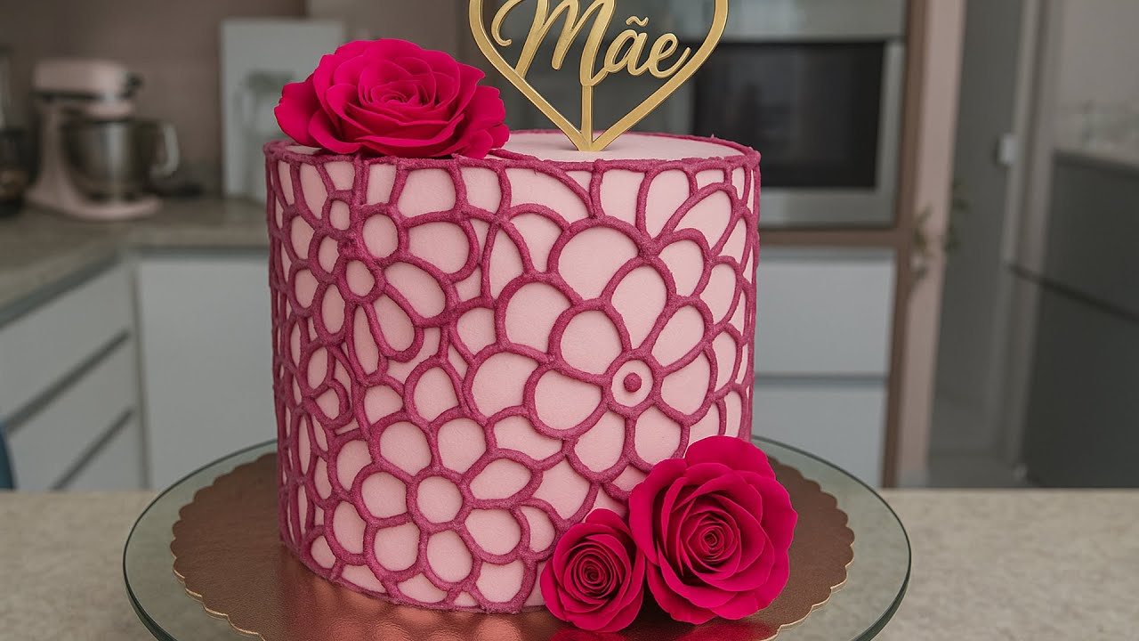 BOLO RENDADO EM CHANTININHO / TÉCNICA DE RENDA A MÃO LIVRE 🥰 @PARISCAKEDESIGNER